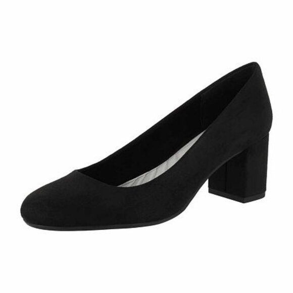 Easy Street Womens Proper Round Toe Slip On Pumps Black Super Suede Size 7M NIB - Picture 2 of 4